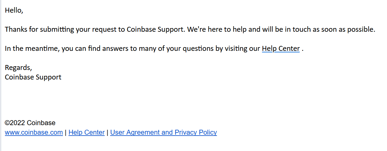 Coinbase email 1