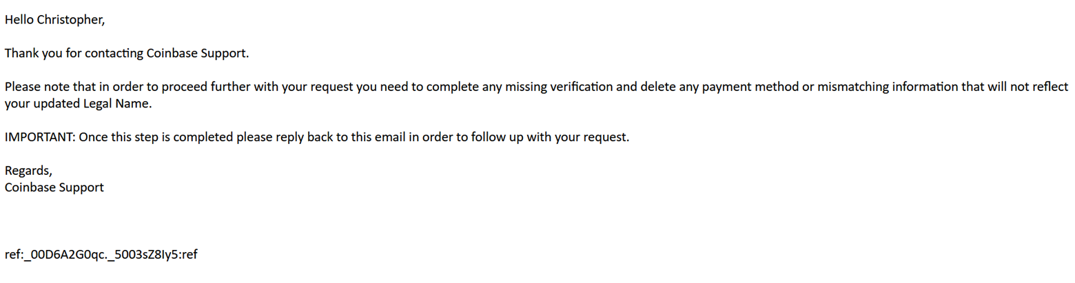 Coinbase email 4