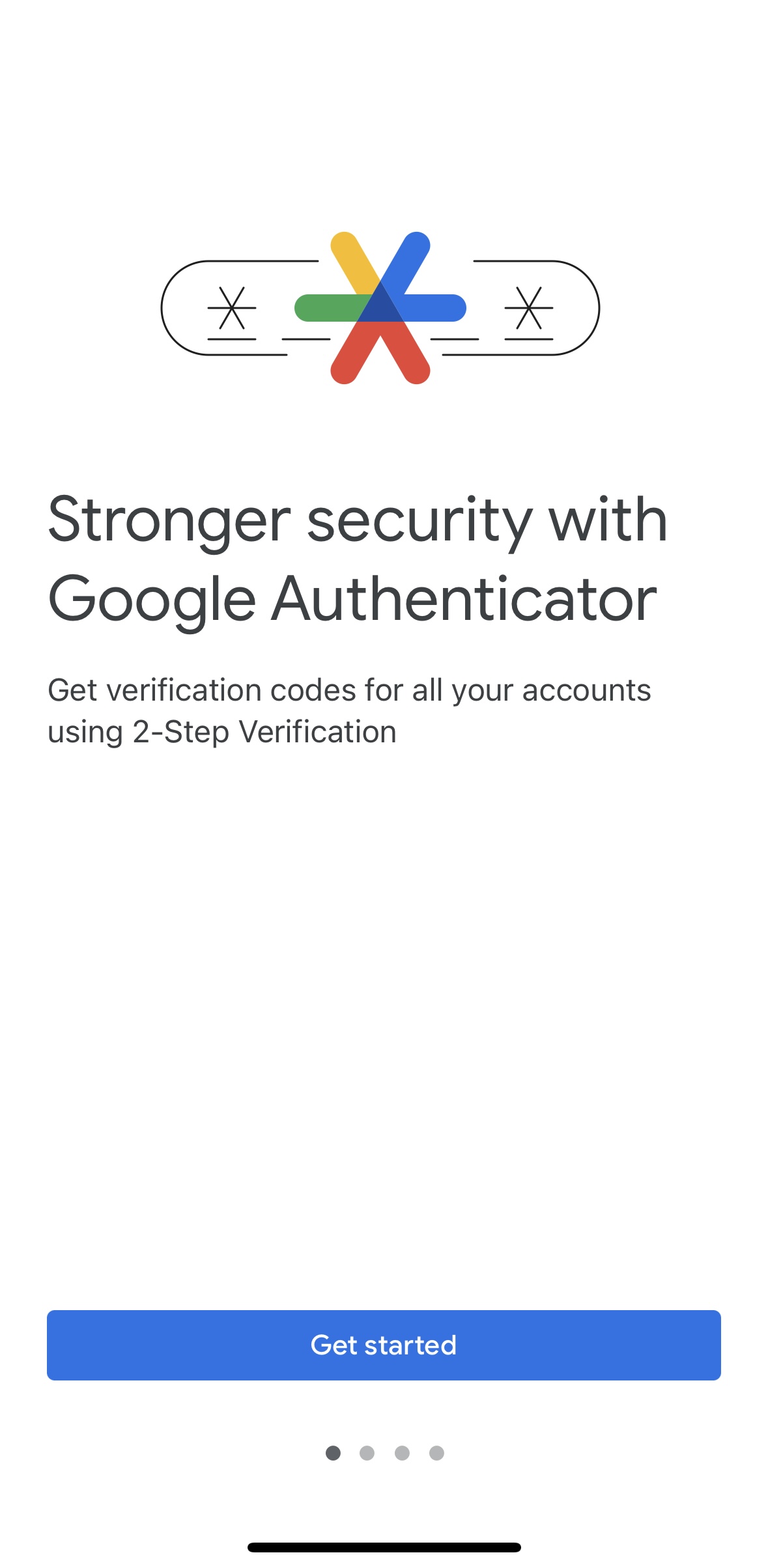 Google Authenticator Get Started page screenshot