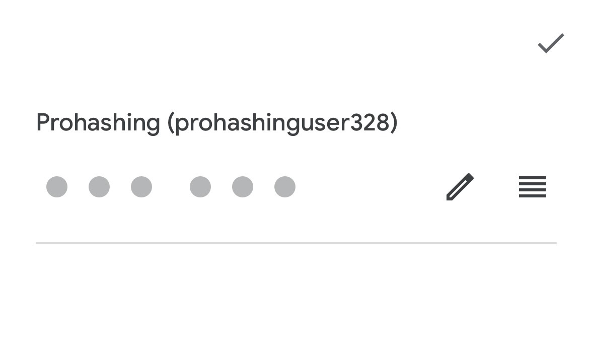 Google Authenticator edit account list page screenshot with pencil