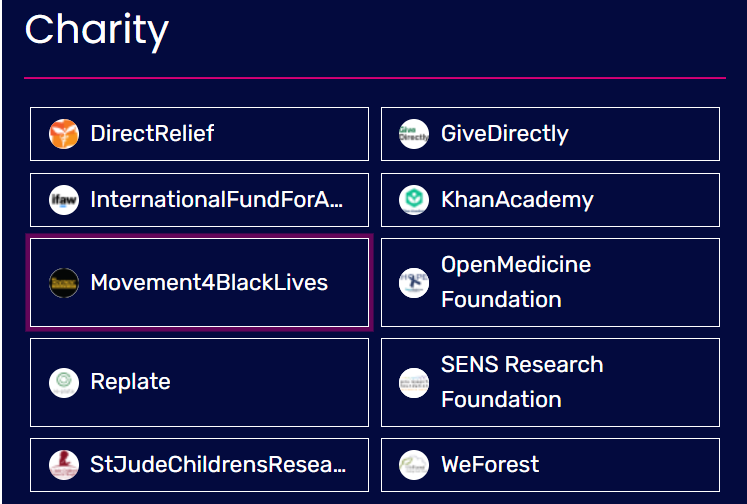 prohashing charity payout options screenshot