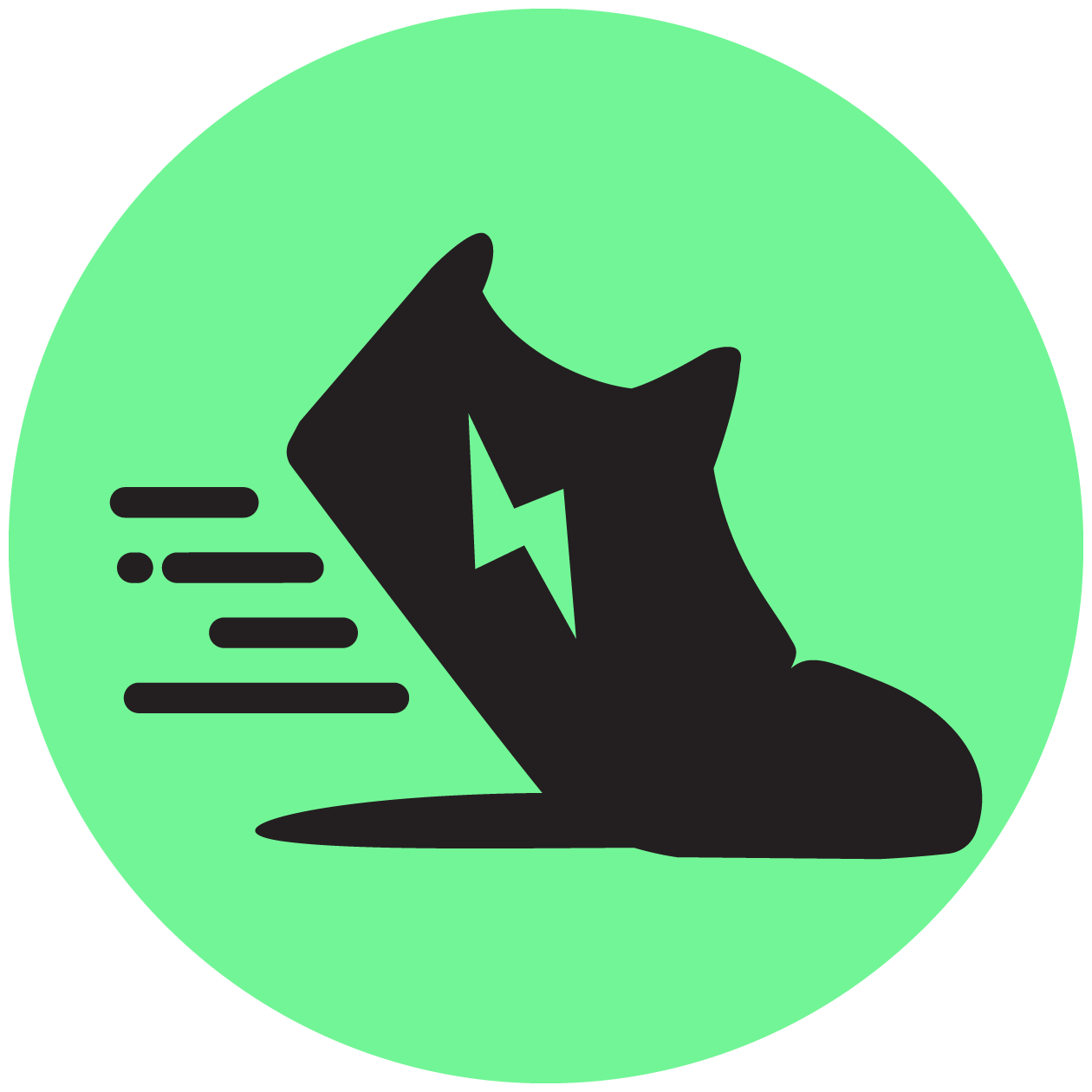 STEPN logo green circle with dark sneaker with green lightning bolt